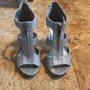 Sparkly Silver Heels